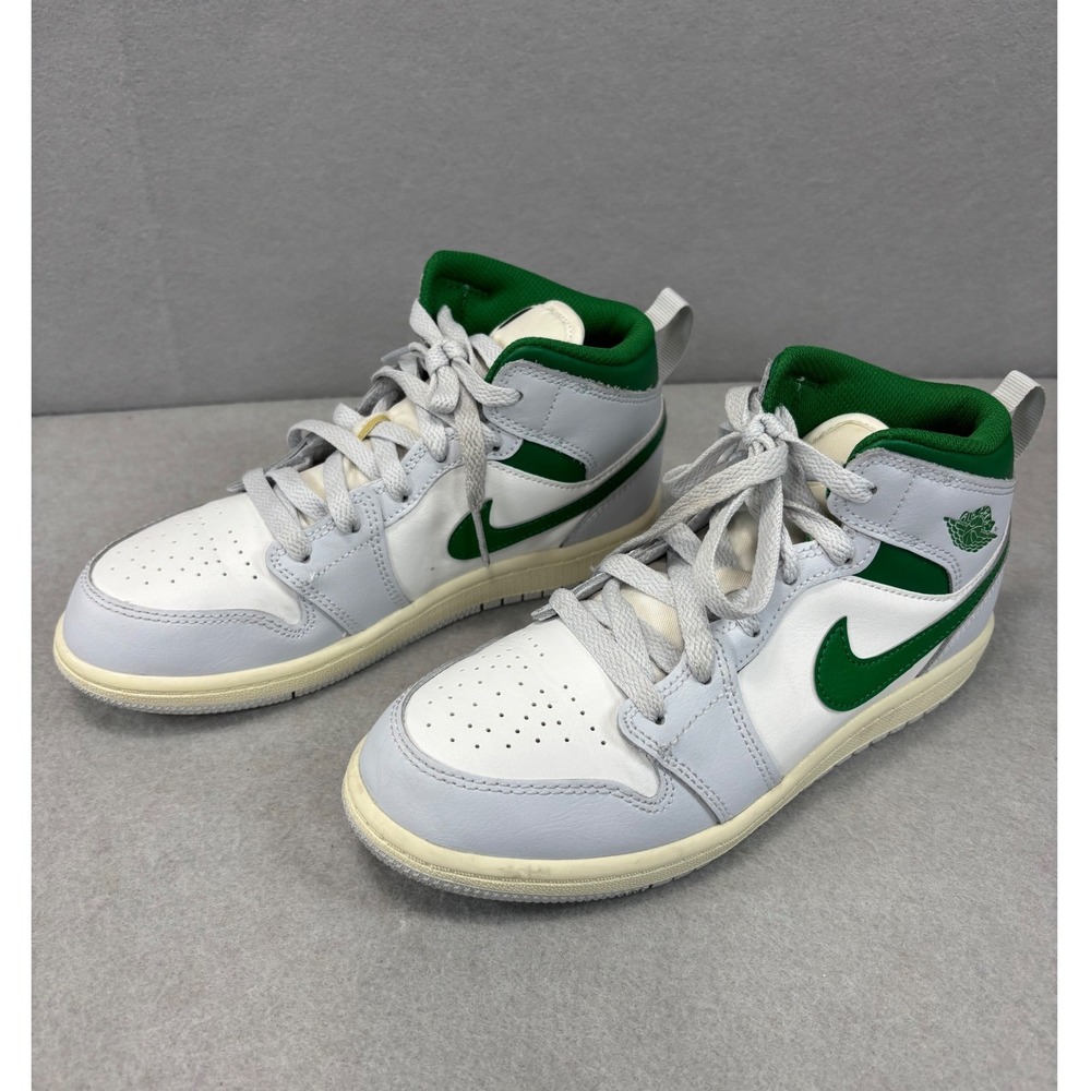 Jordan 1 Mid 3Y DQ8424-142 Summit White/Pure Platinum/Sail/Pine Green - Picture 7 of 9